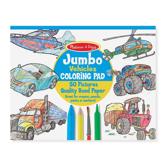 Jumbo Coloring Pad - Vehicles