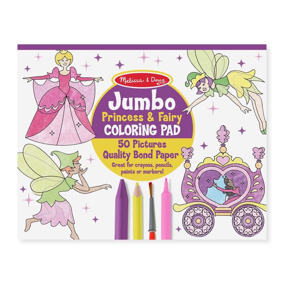 Jumbo Coloring Pad - Princess and Fairy