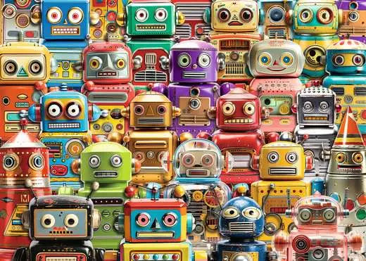 500 pc Retro Robots Large Piece Puzzle