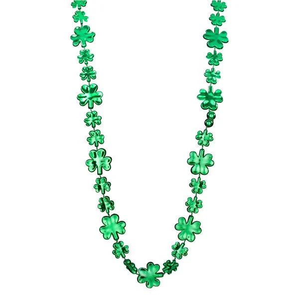 Green Shamrock 33" Beads (3 pack)