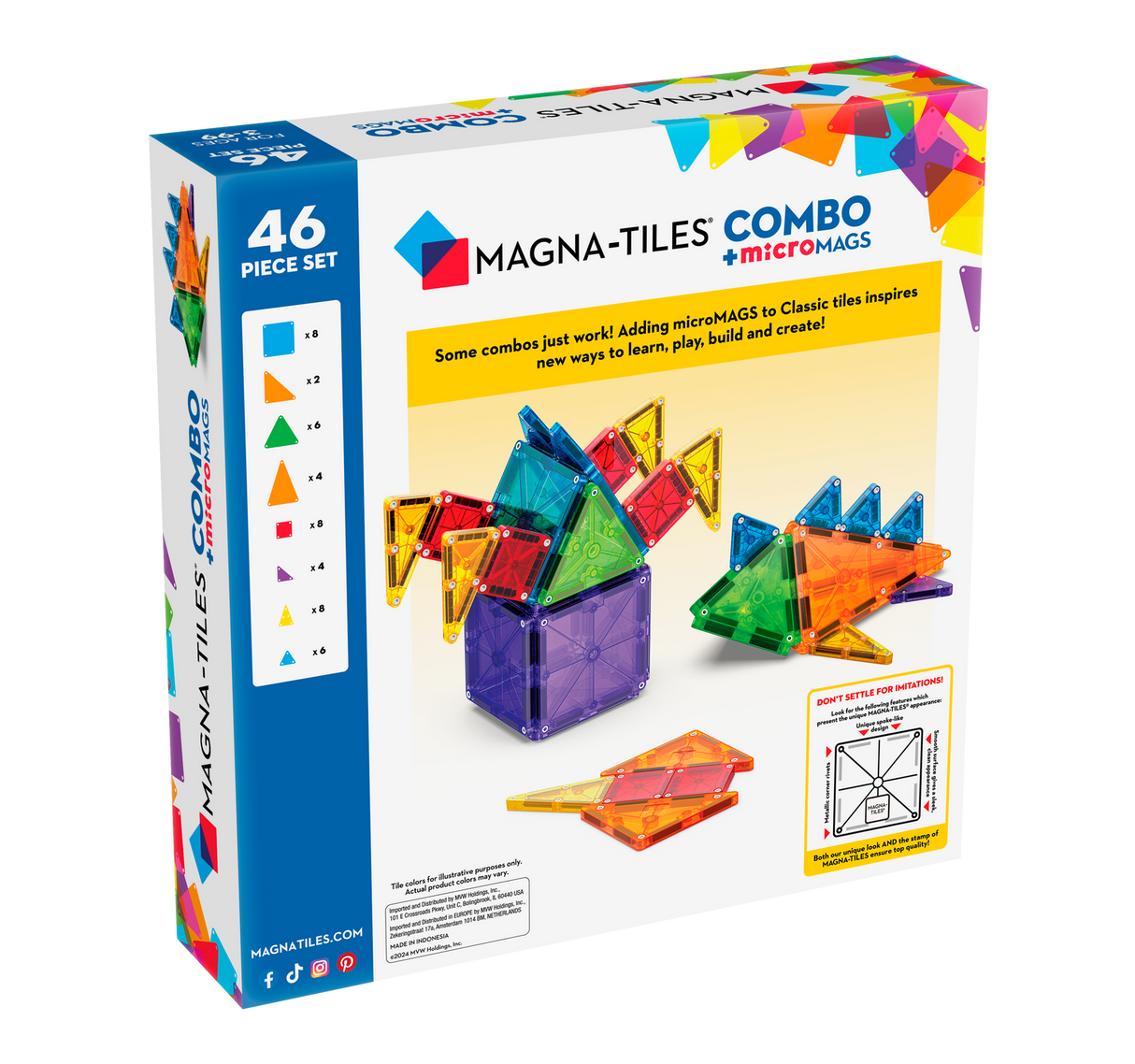 Magna-Tiles® Combo Micro Mags 46 piece set