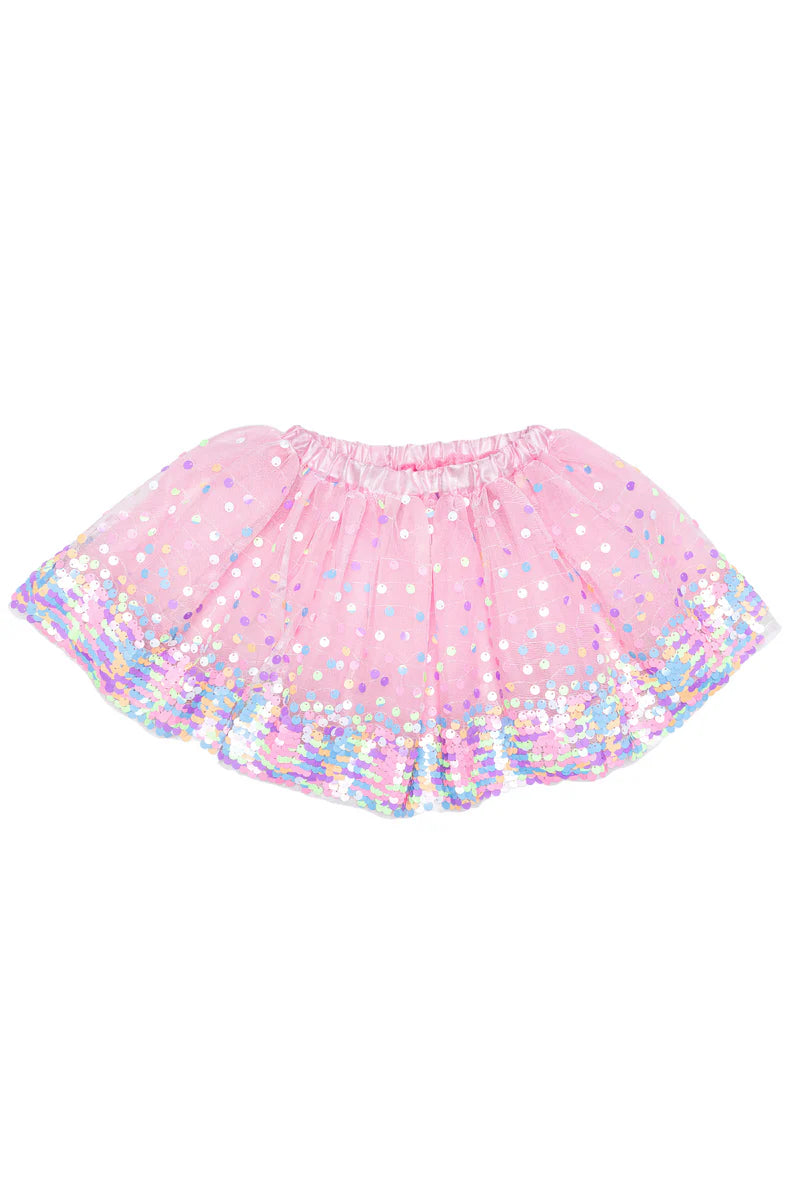 Party Fun Sequin Skirt Pink Neon Size 4/6