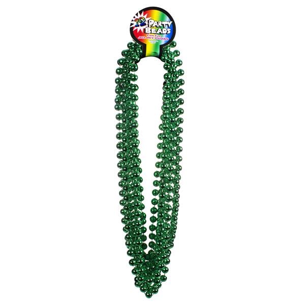 Green Metallic 33" Beads (3 pack)