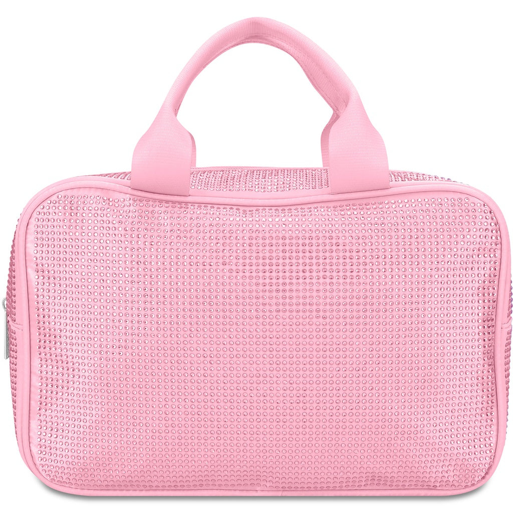 Cosmetic Bag Pink Rhinestone