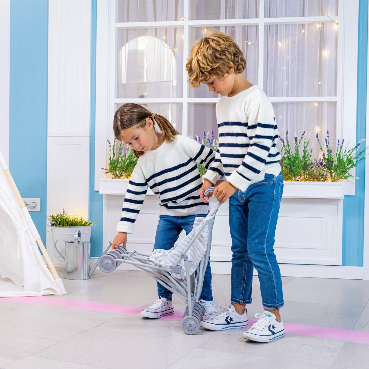 Twin Grey Folding Stroller