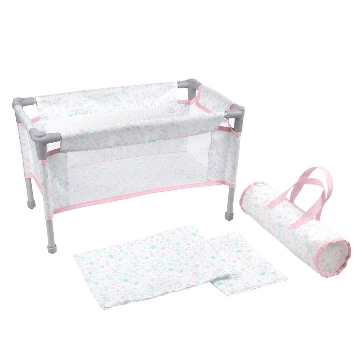 Berenguer Boutique Playtime Folding Doll Crib/Playpen with  travel bag