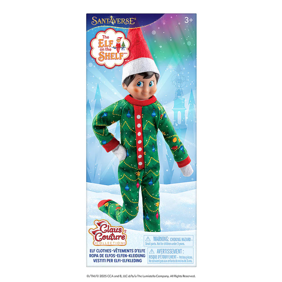Elf on the Shelf Goodnight Sleep Bright PJs Claus Couture Outfit