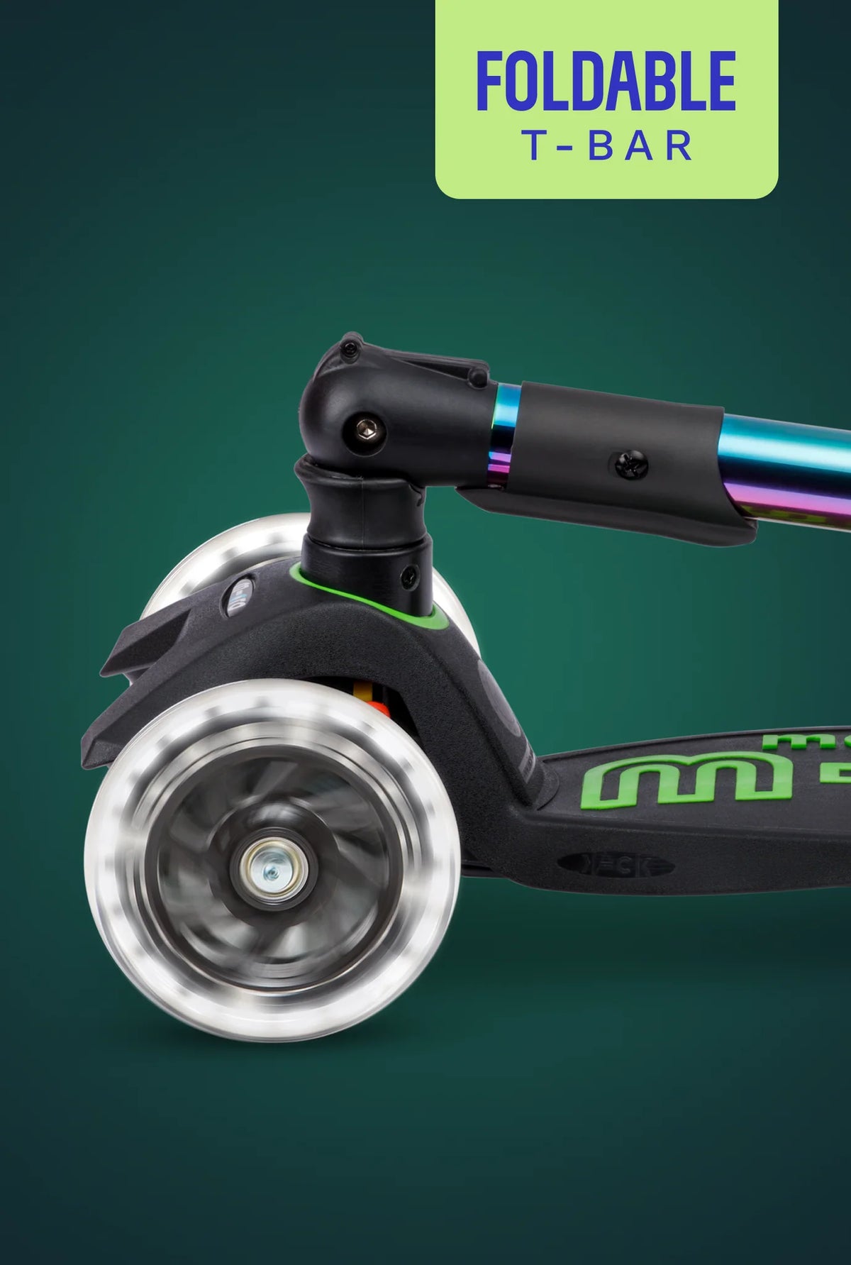 Maxi Deluxe LED Foldable Green Neochrome Scooter