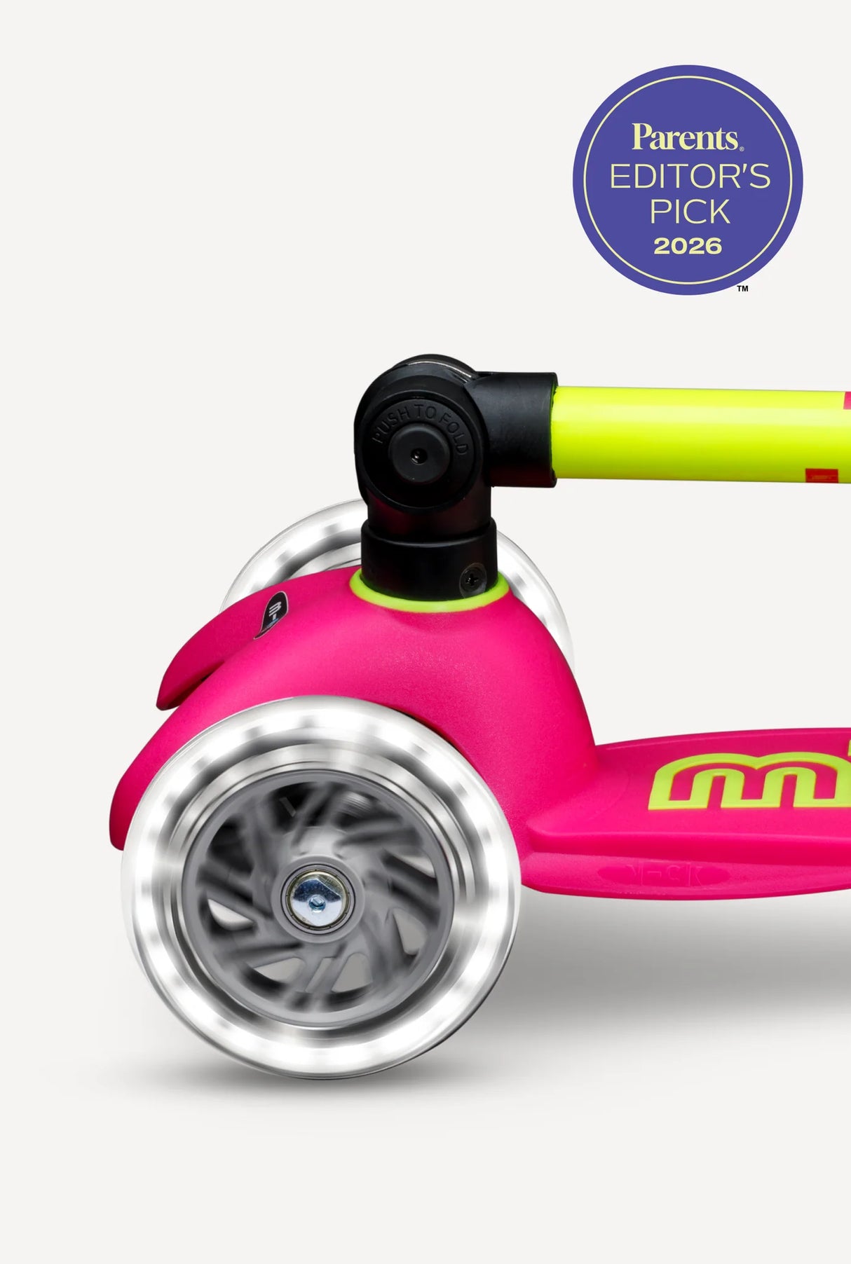 Mini Deluxe LED Foldable Flamingo Pinl/Yellow Scooter