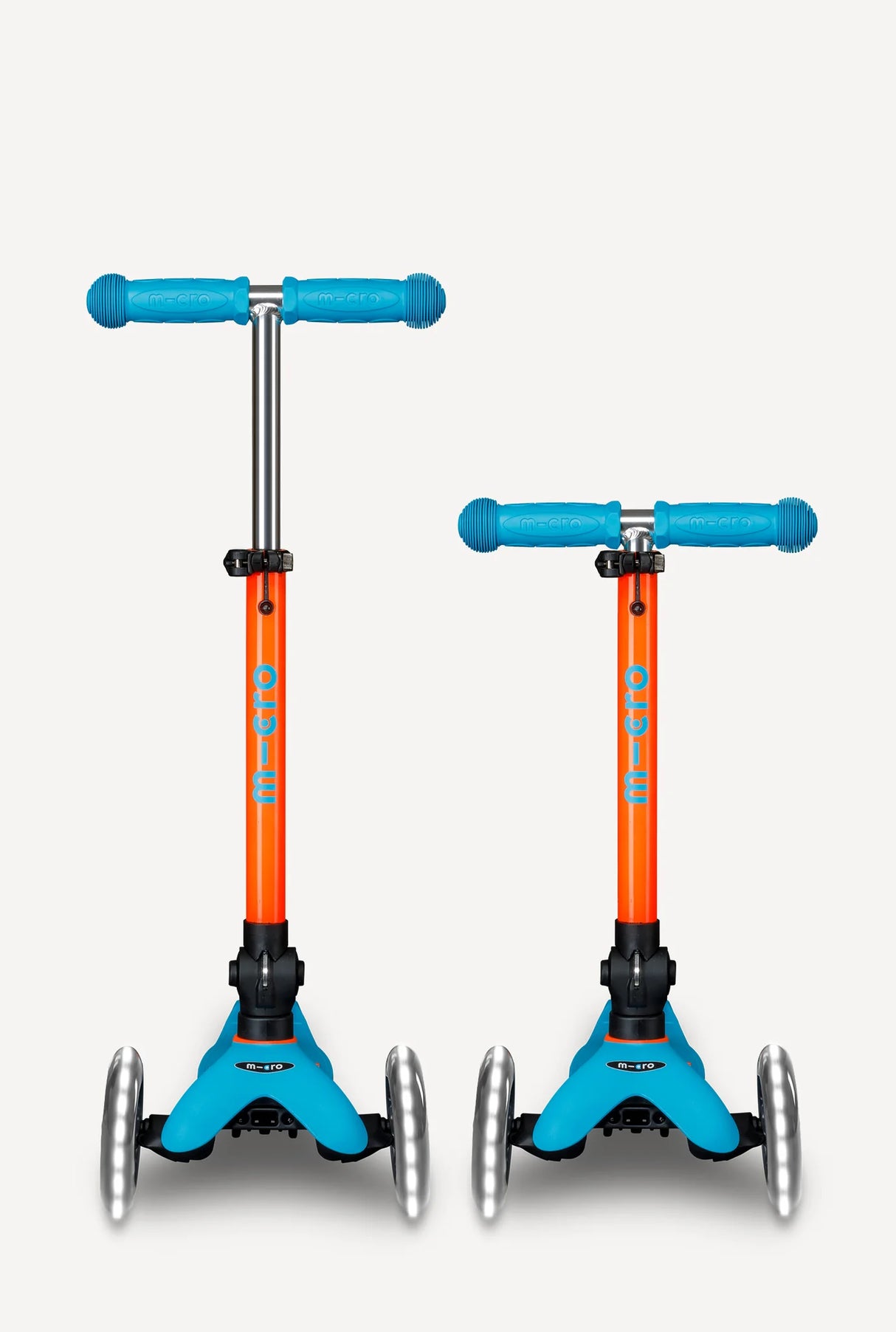 Mini Deluxe LED Foldable Sunset Orange/Aqua Scooter