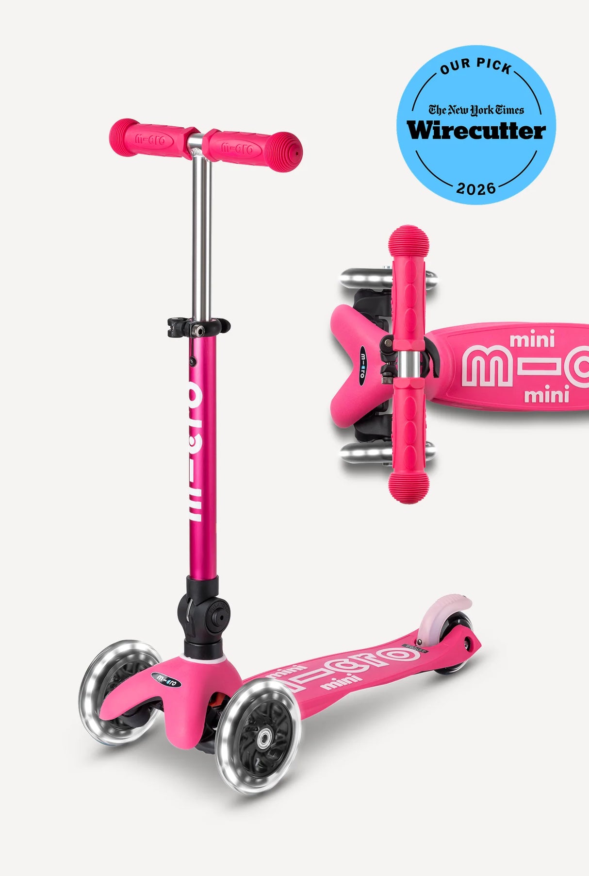 Mini Deluxe LED Foldable Pink Scooter