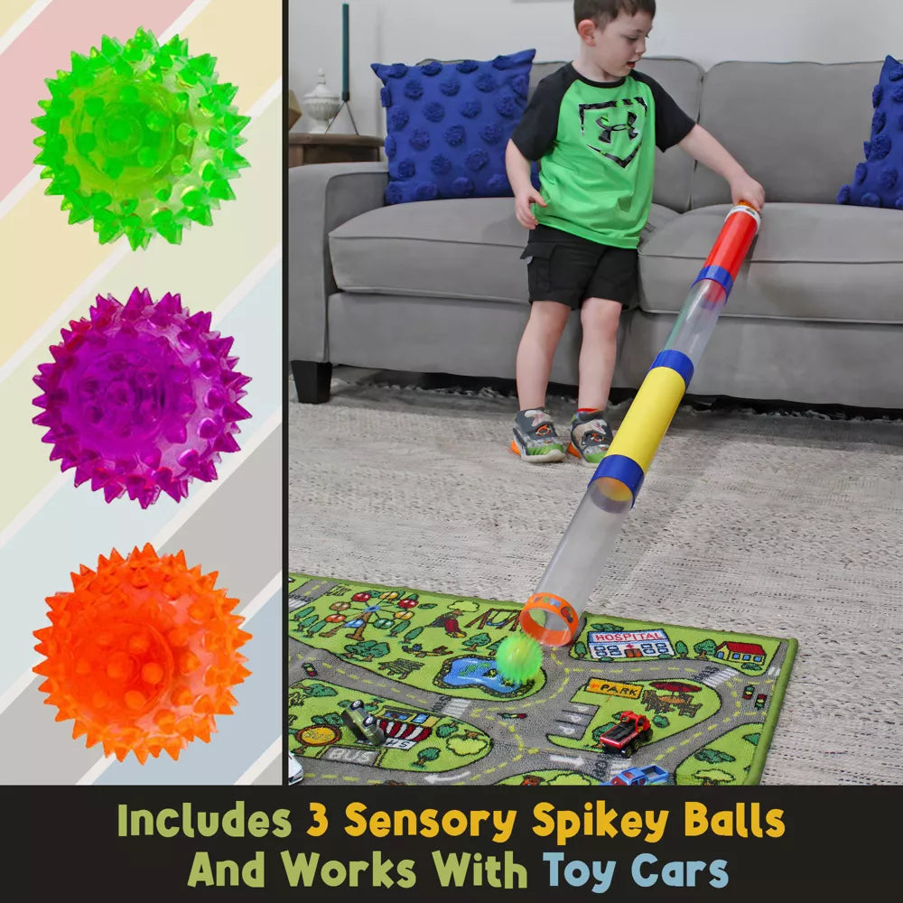 Toy Tunnel Raceway with Spikey Balls