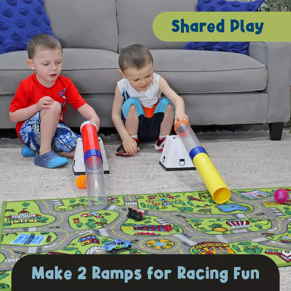 Toy Tunnel Raceway with Spikey Balls