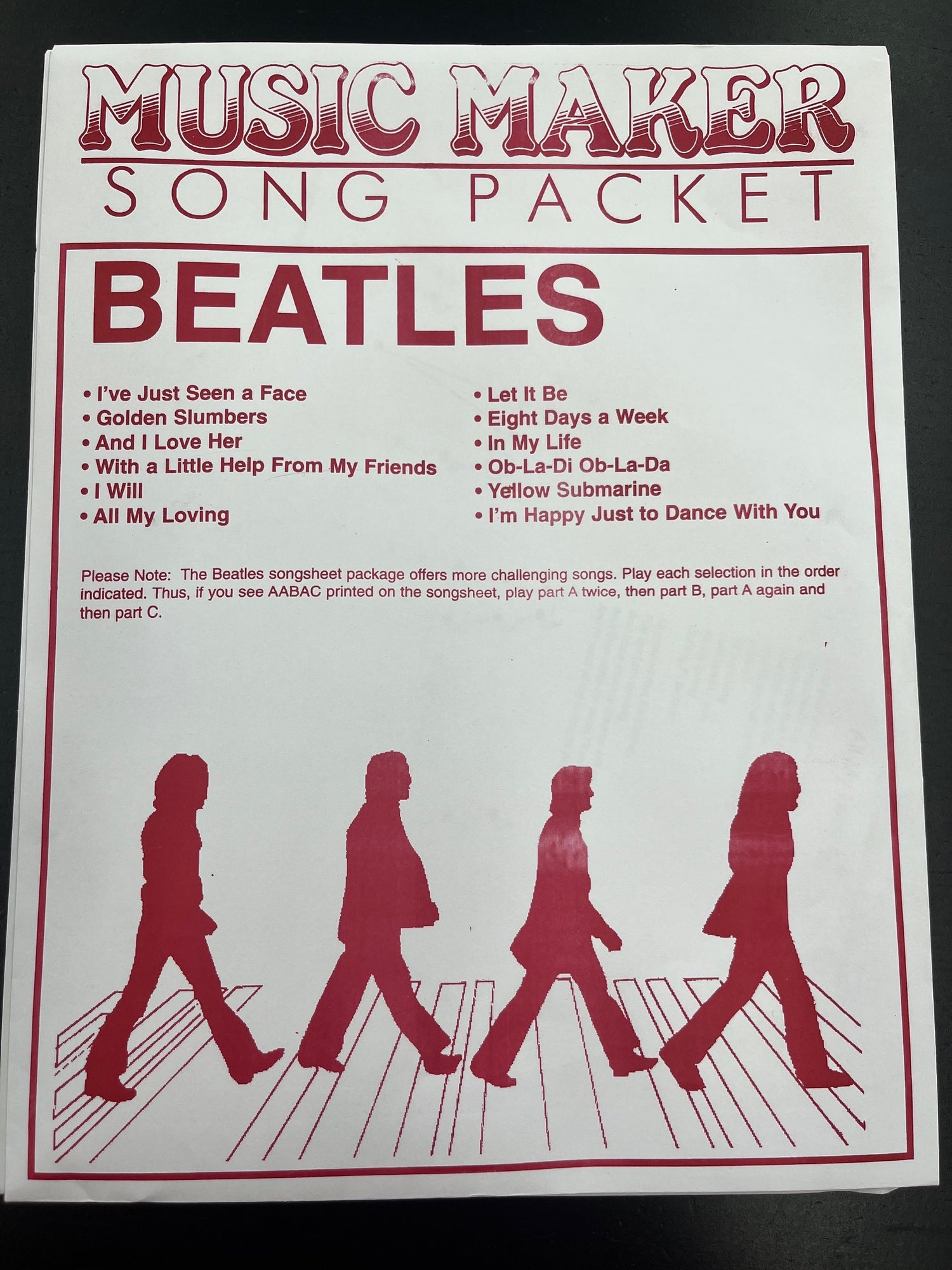 Beatles Song Packet European Expressions