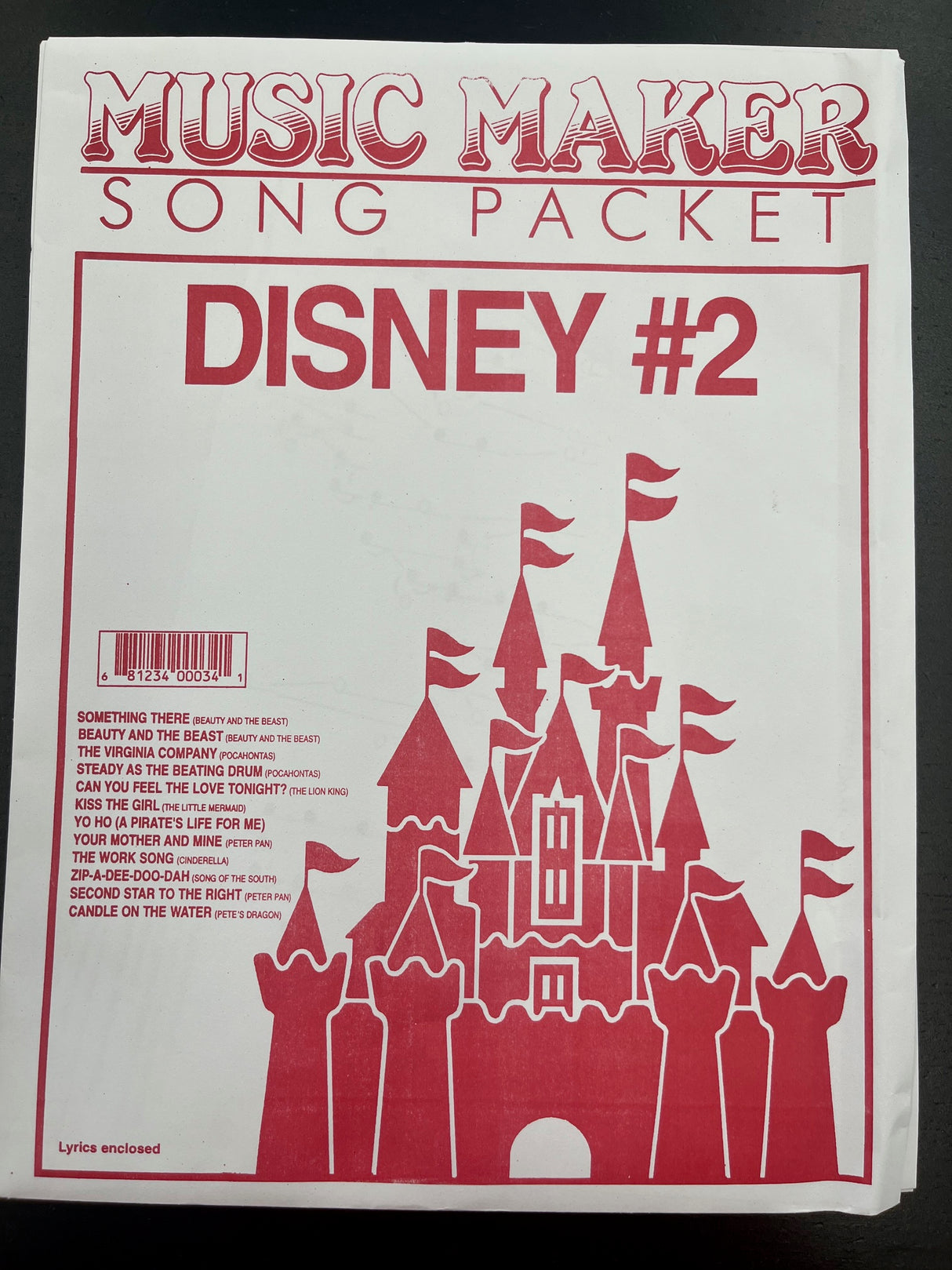 Disney Two Song Packet Music Maker European Expressions