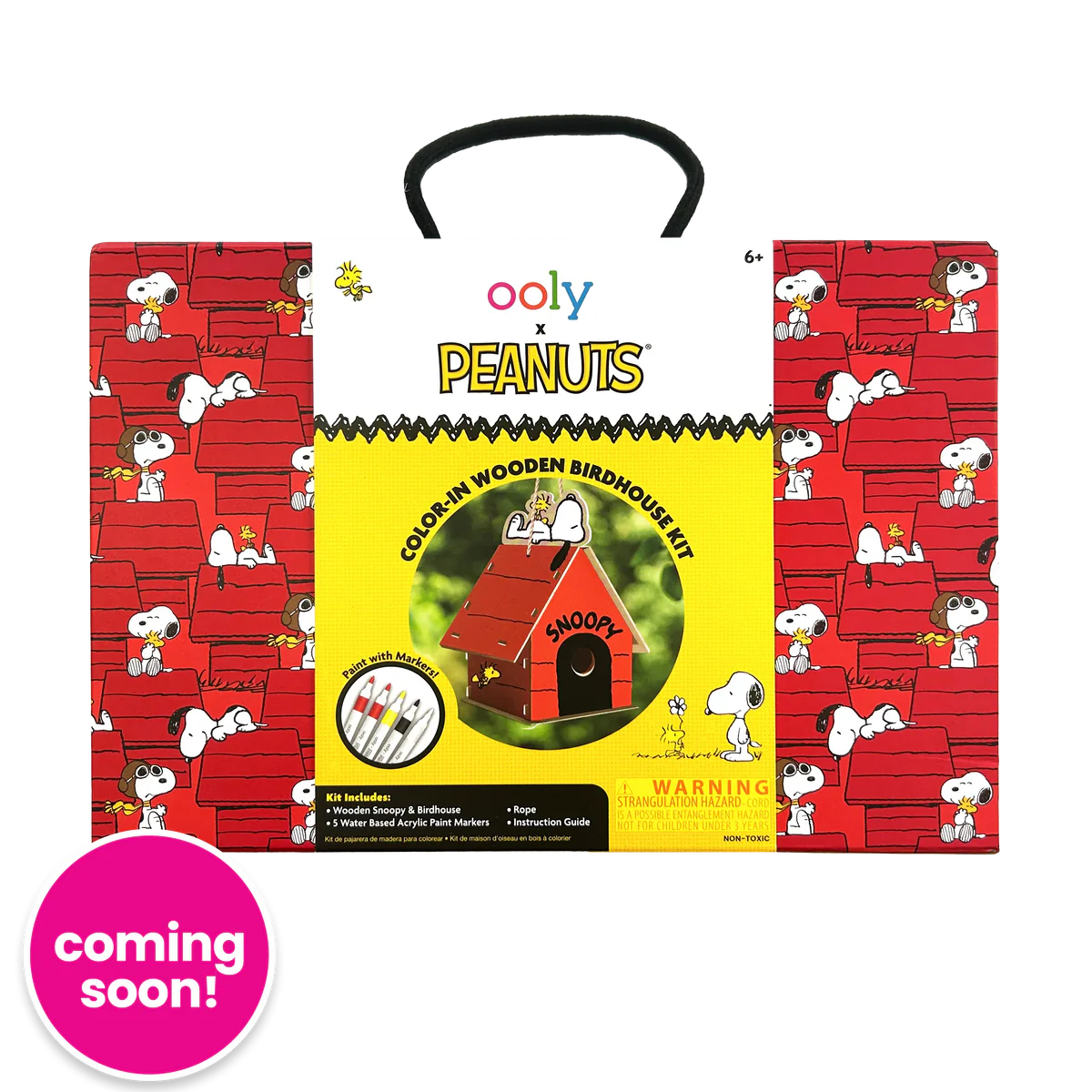 Peanuts Color In Wooden Bird House