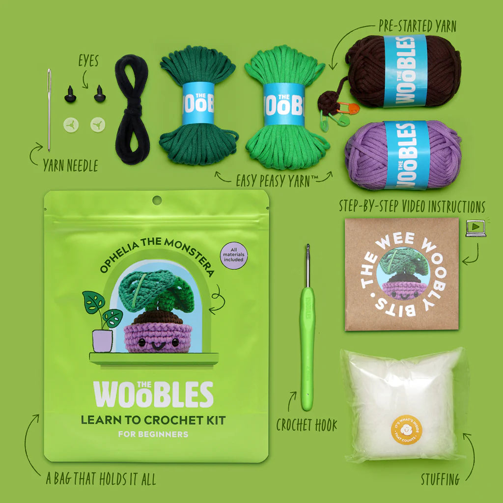 Woobles Ophelia The Monstera Plant Crochet Kit