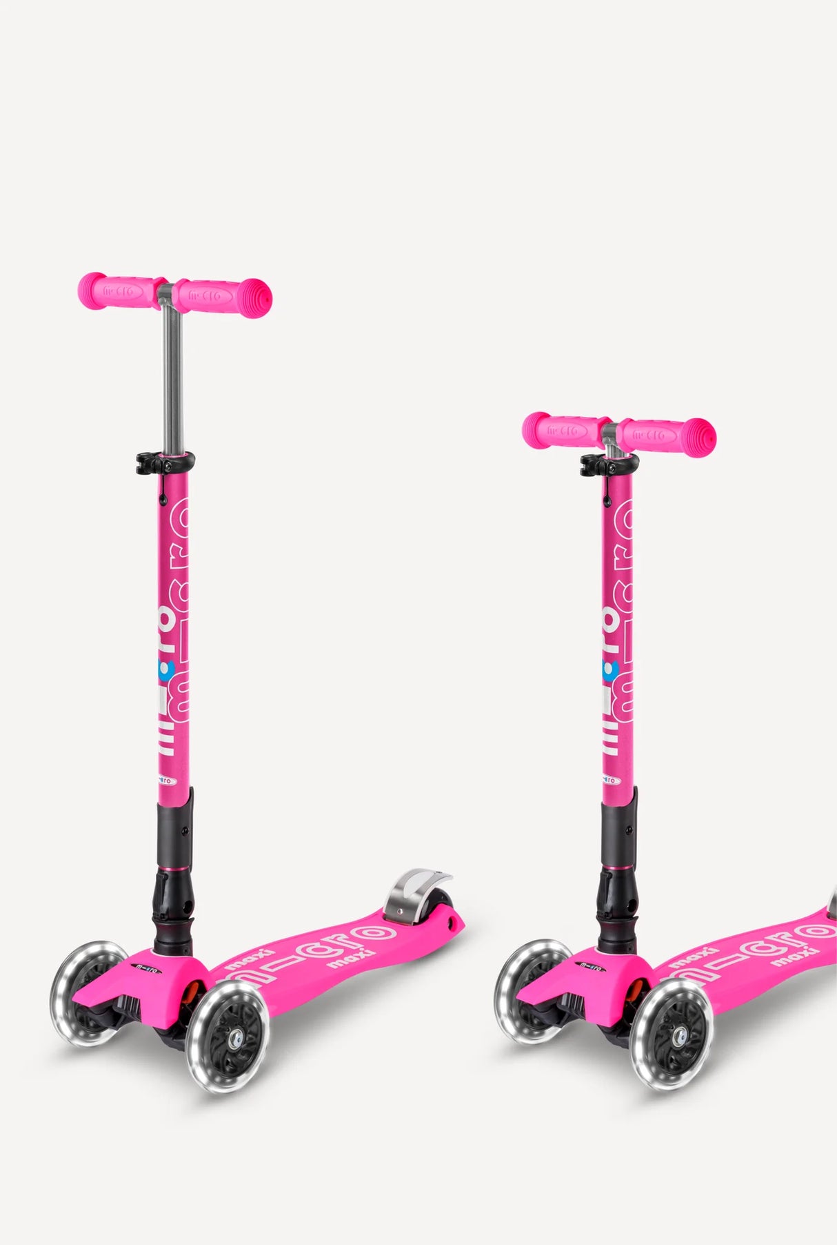 Maxi Deluxe LED Foldable Shocking Pink Scooter