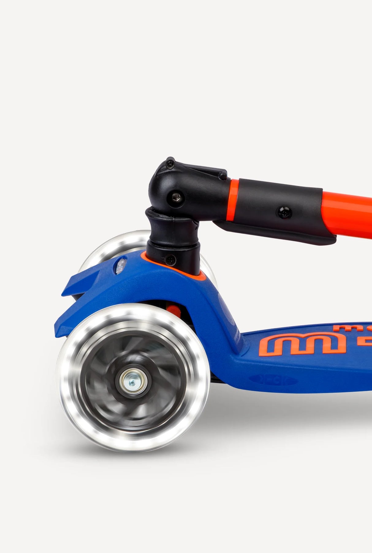 Maxi Deluxe LED Foldable Neon Blaze Orange and Navy Scooter