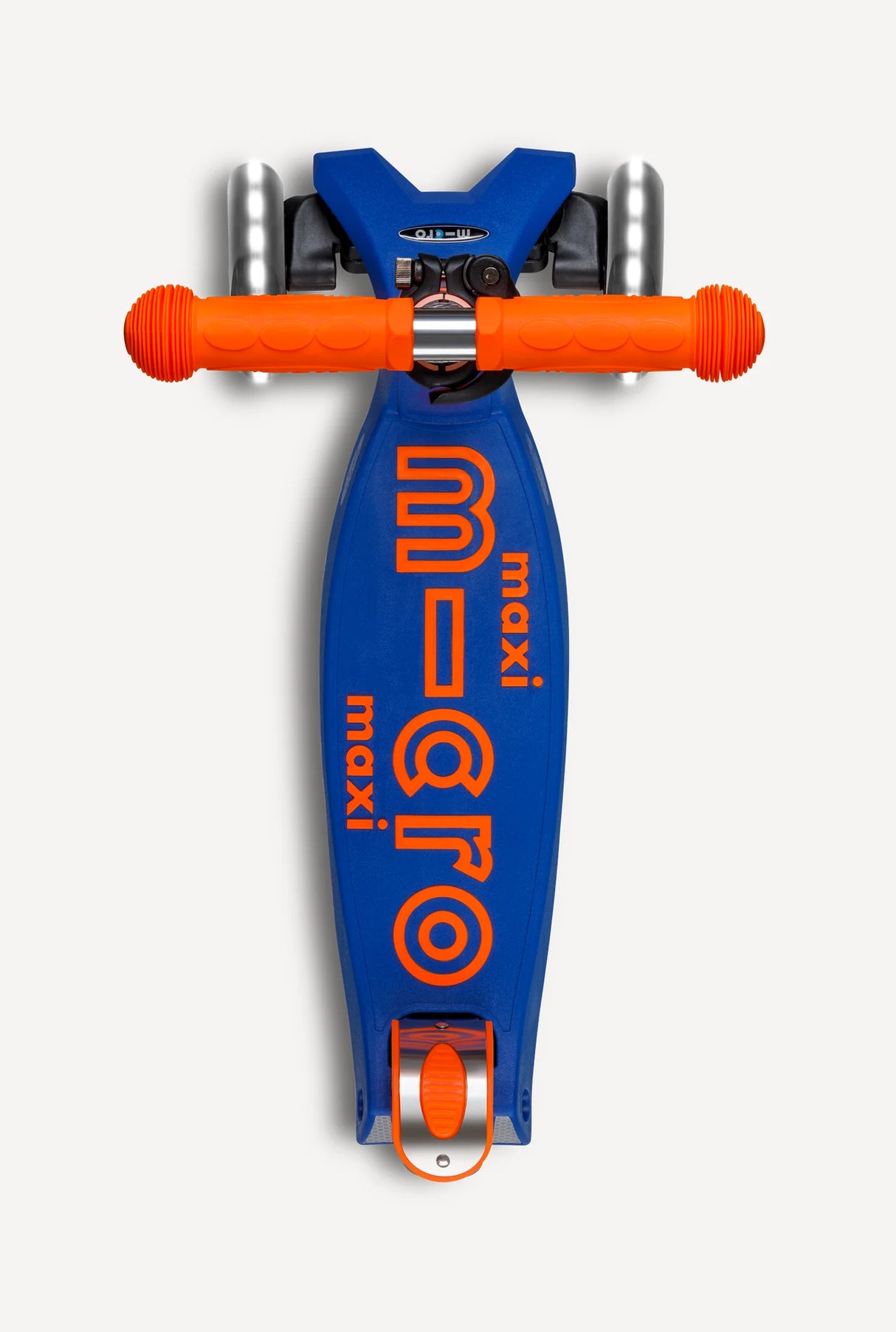 Maxi Deluxe LED Foldable Neon Blaze Orange and Navy Scooter