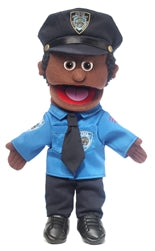Silly Puppets Policeman Black Puppet 14"