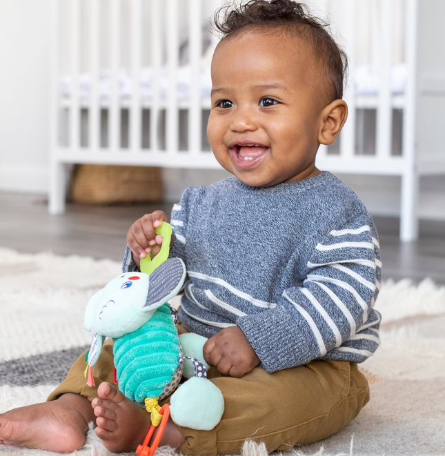 Elephant Jittery Pal Plush - Blue