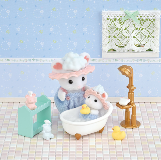 Calico Critters Bathtime Bubble Siblings