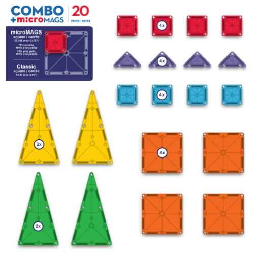 Magna-Tiles® Combo And Micro Mags 20 piece set