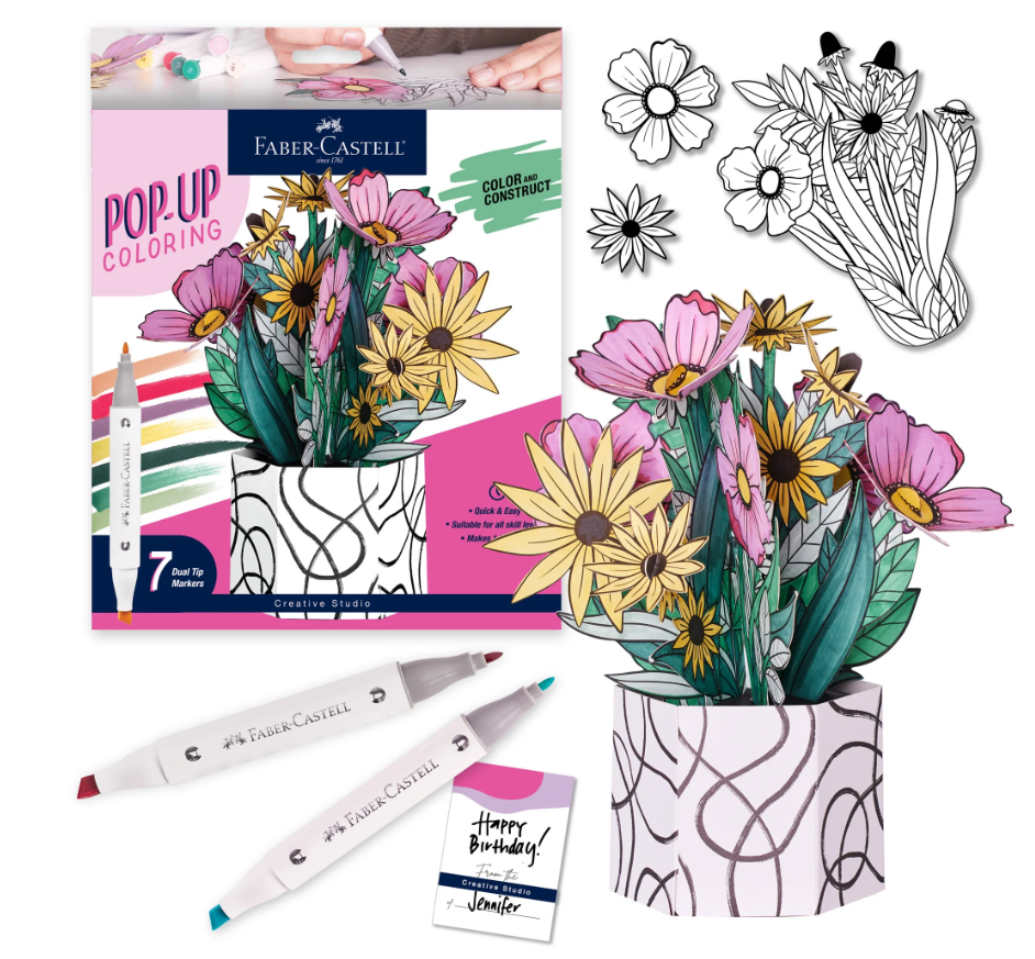 Wildflower Bunch Pop Up Coloring