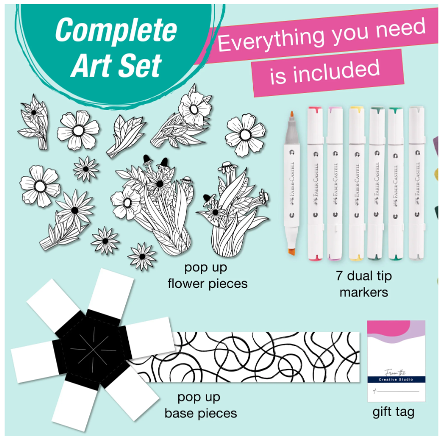 Wildflower Bunch Pop Up Coloring