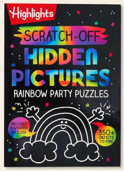 Scratch Off Hidden Pictures Rainbow Party Puzzles