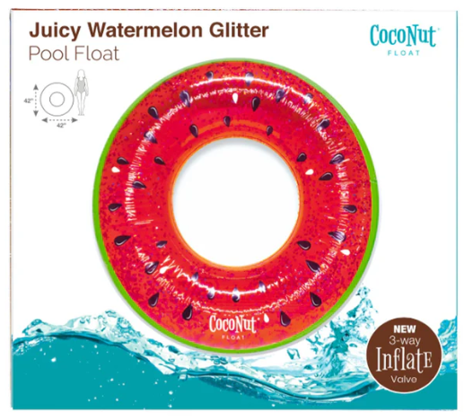 Juicy Watermelon Glitter Pool Float
