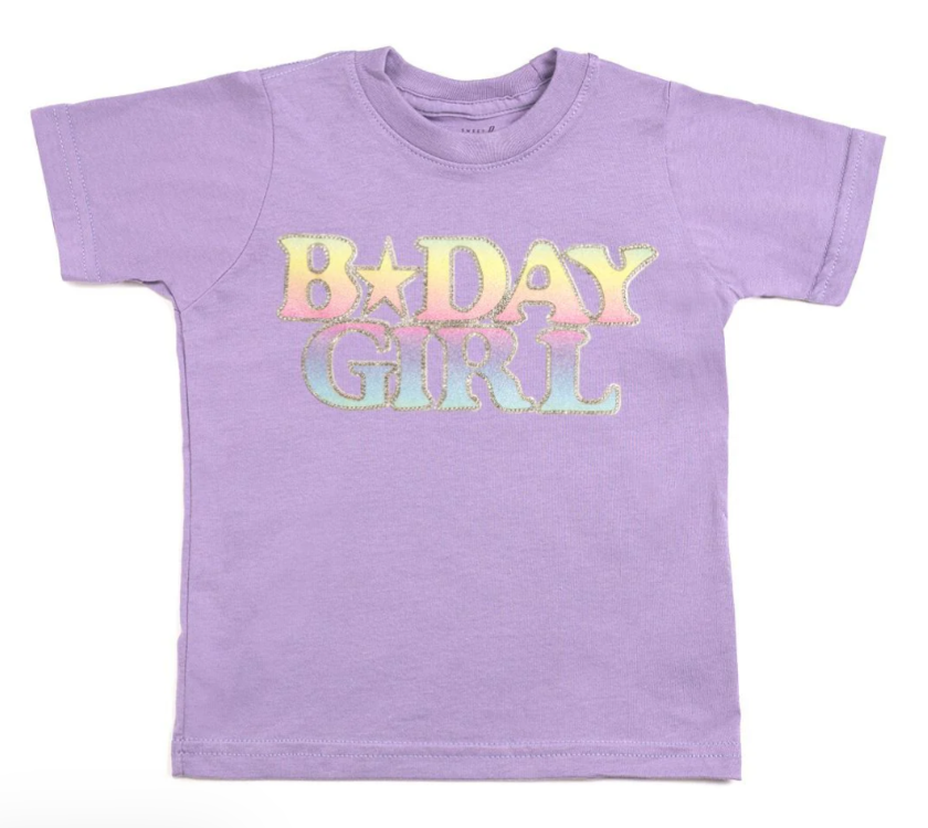 Pastel Rainbow Bday T-shirt Lavender Size 3T