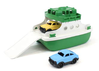 Ferry Boat Green White