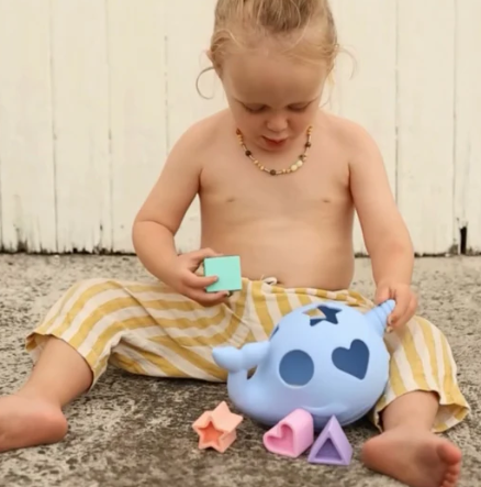Pastel Narwhal Shape Sorter Jellystone Glo Pals