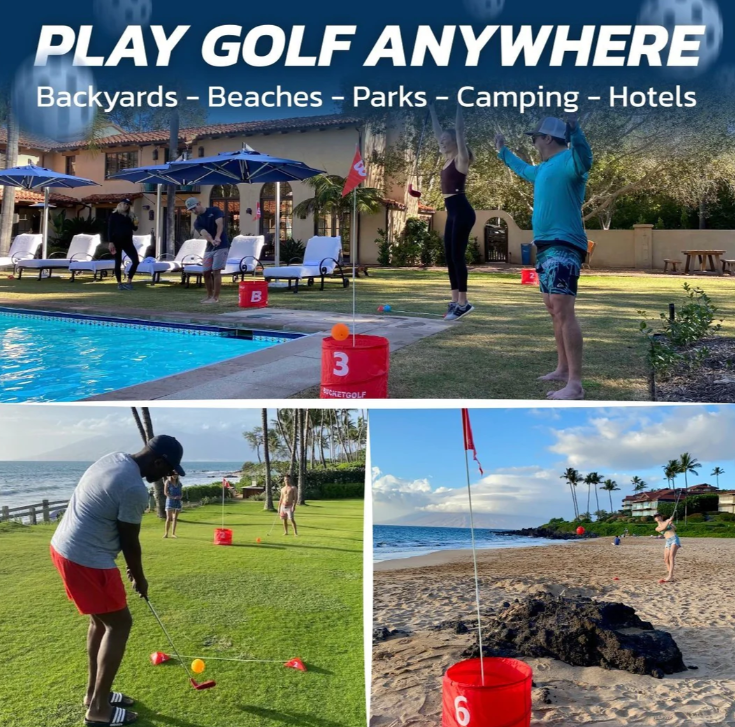 Bucket Golf Bundle 3 Holes with 2 Clubs