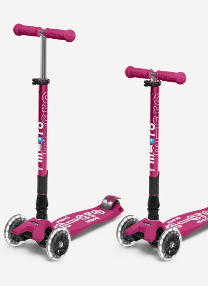 Maxi Foldable Led Berry Red Scooter