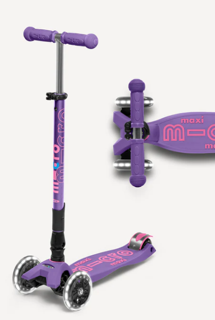 Maxi Led Foldable Purple Scooter