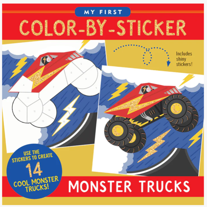 My First Color-By-Sticker Monster Trucks