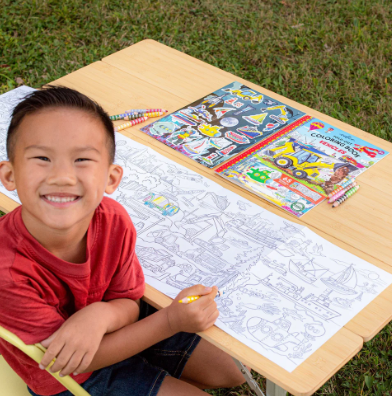 Vehicles Fold Out Coloring Book
