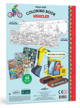 Vehicles Fold Out Coloring Book