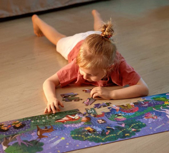 200 pc Magic Forest Glow In The Dark Floor Puzzle