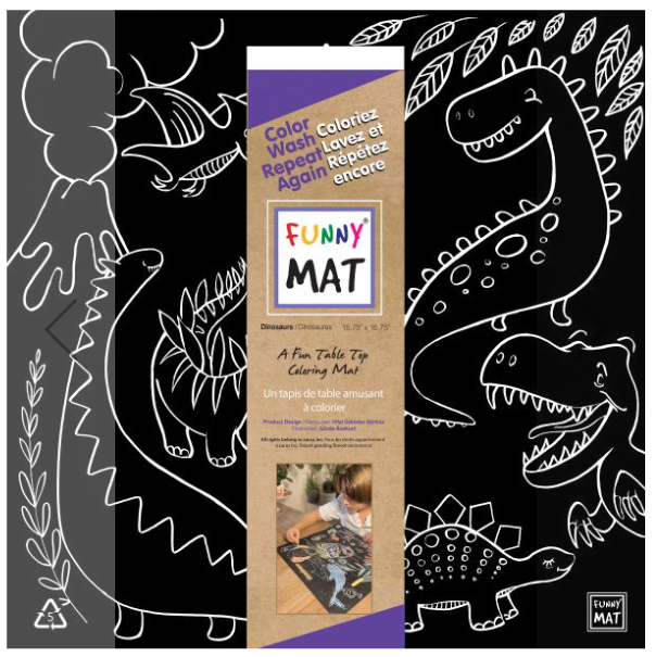 Funny Mat Dinosaurs Black