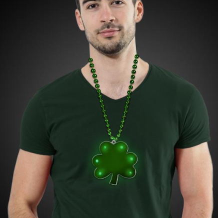 LED Shamrock Bead Necklace