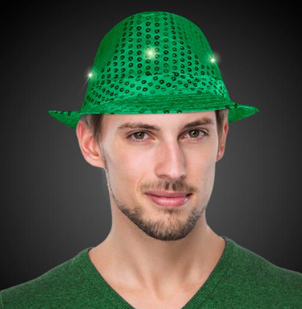 Light Up Dark Green Sequin Fedora