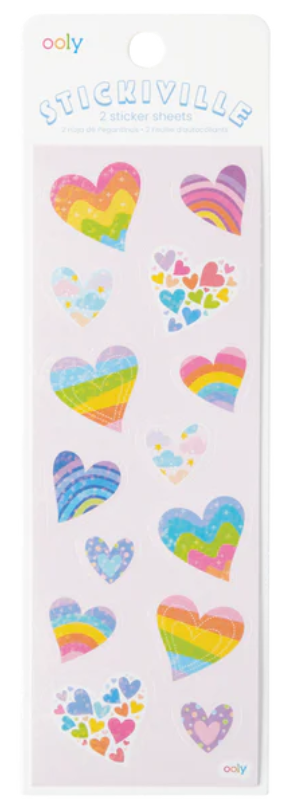 Rainbow Hearts Stickers