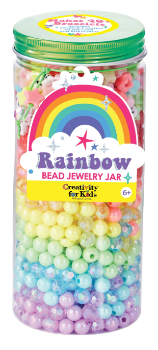 Rainbow Jewelry Bead Jar