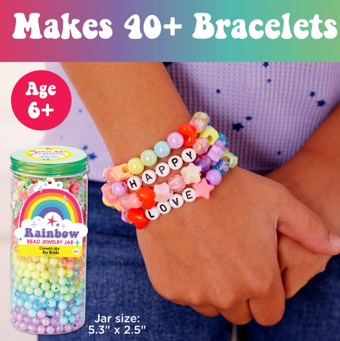 Rainbow Jewelry Bead Jar
