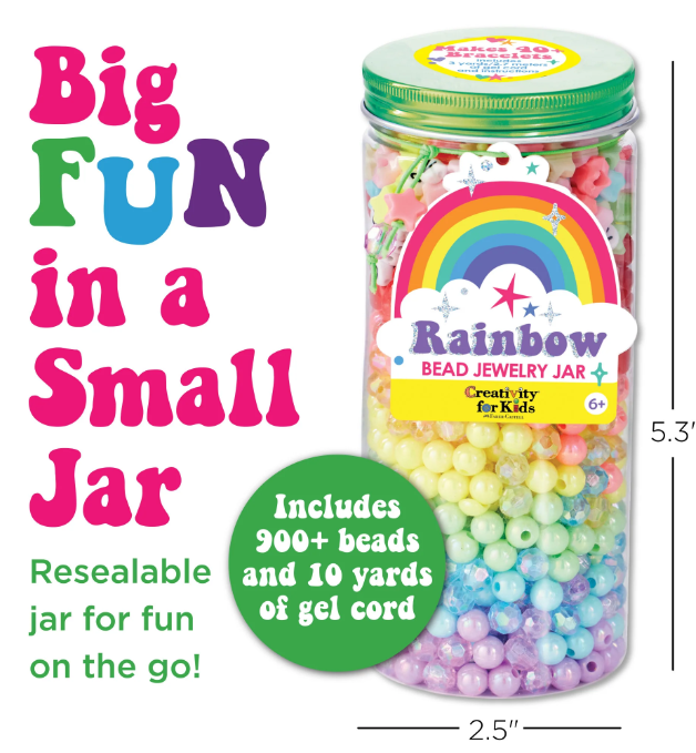 Rainbow Jewelry Bead Jar