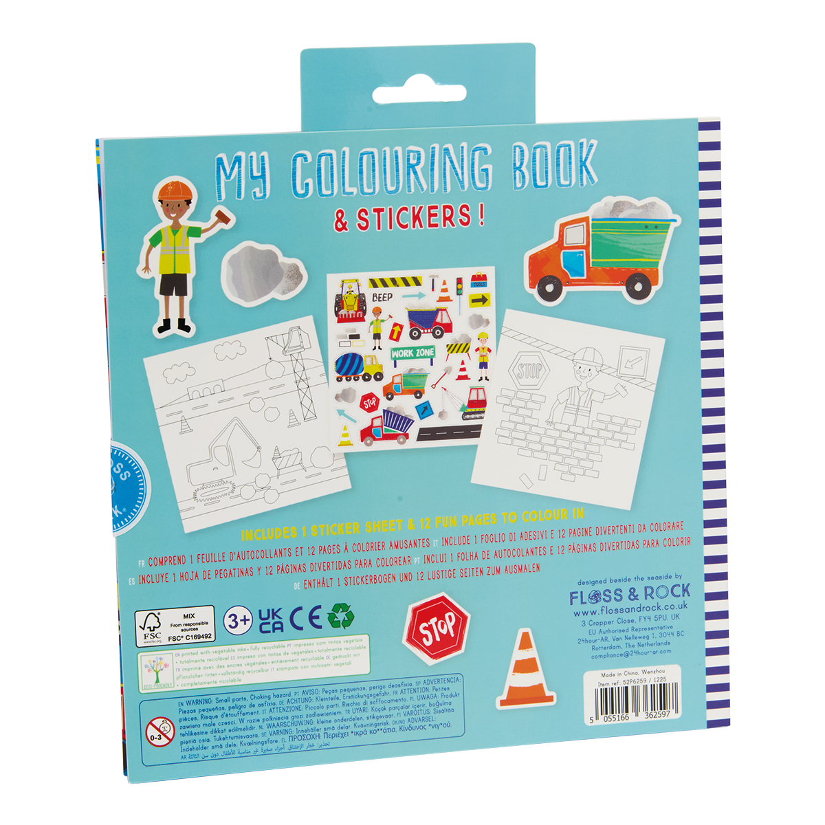 Construction Site Coloring Book
